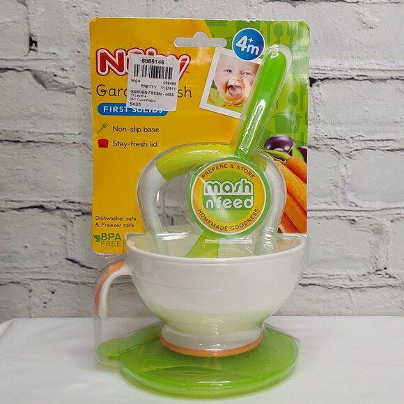 NUBY 'GARDEN FRESH MASH~N~FEED' BOWL & STORAGE - Picture 1 of 16